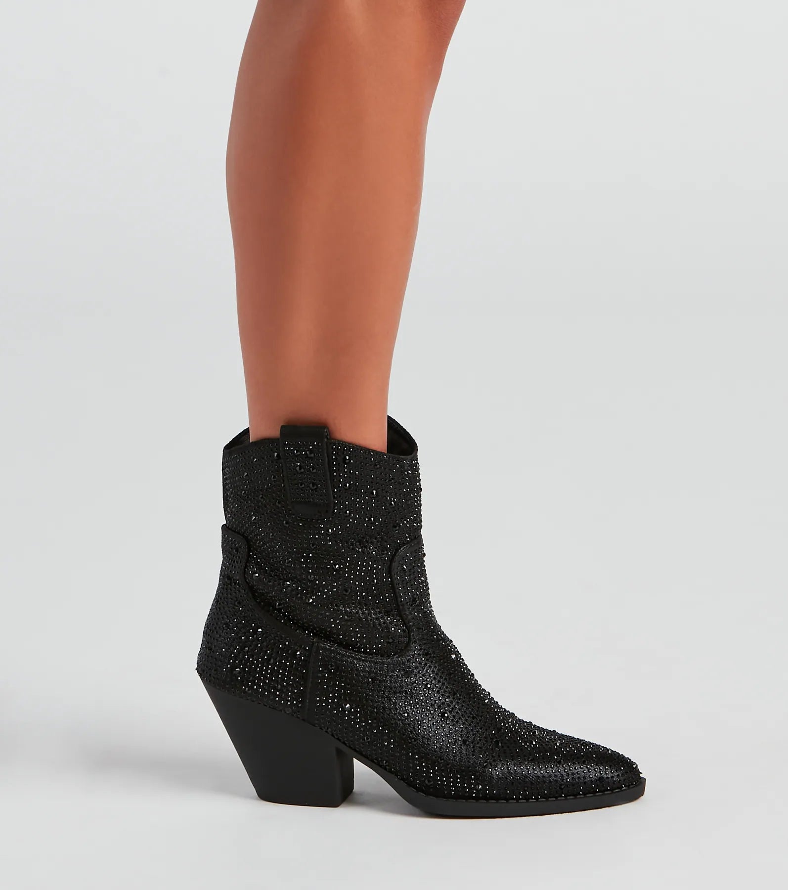 Glitzy Rhinestone Western Booties - Image 3