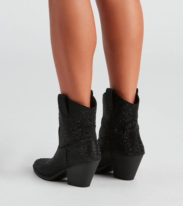 Glitzy Rhinestone Western Booties - Image 4