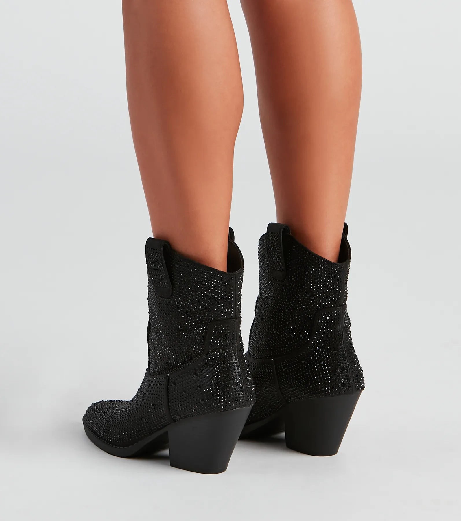 Glitzy Rhinestone Western Booties - Image 4