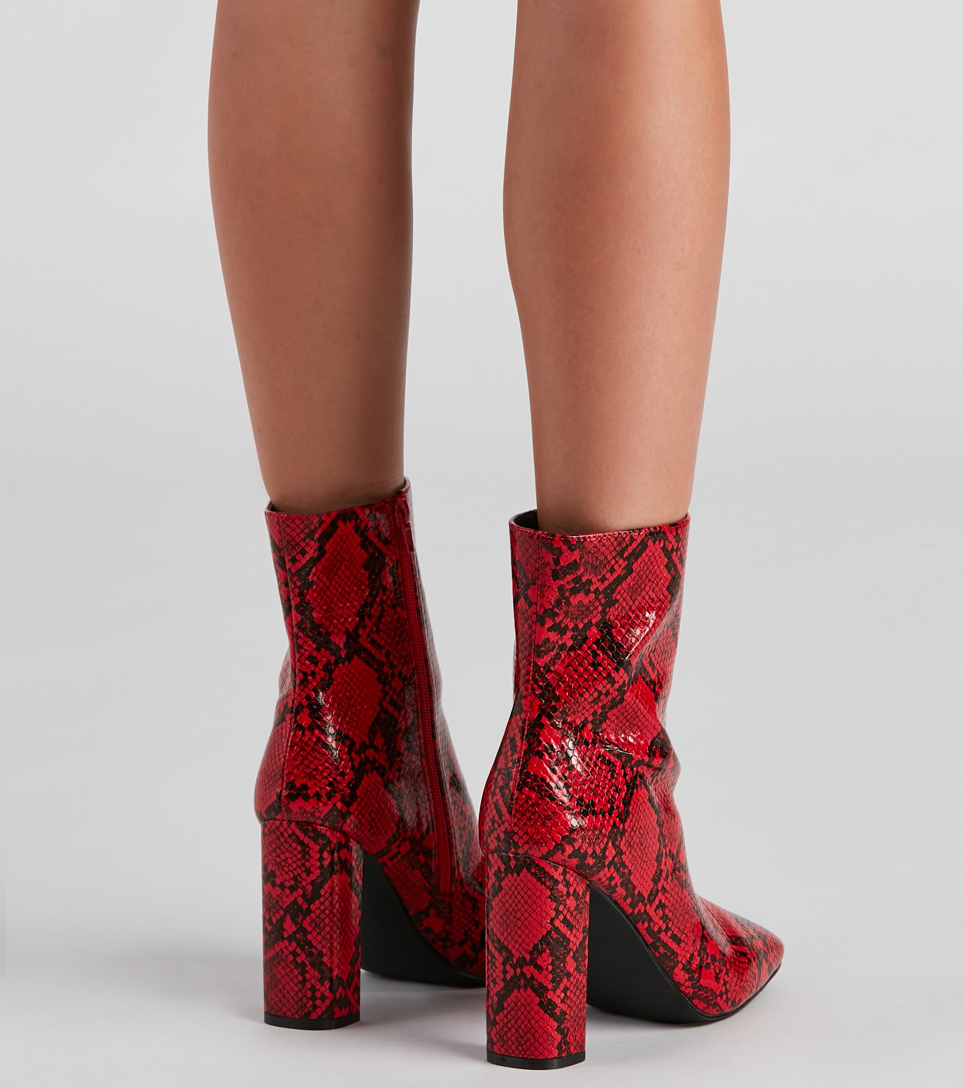Make You Rattle Faux Leather Snake Booties - Image 4