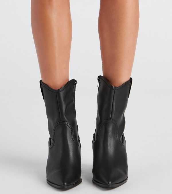 Country Cutie PU Western Booties - Image 2