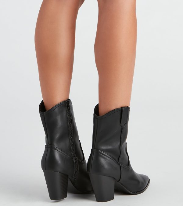 Country Cutie PU Western Booties - Image 4