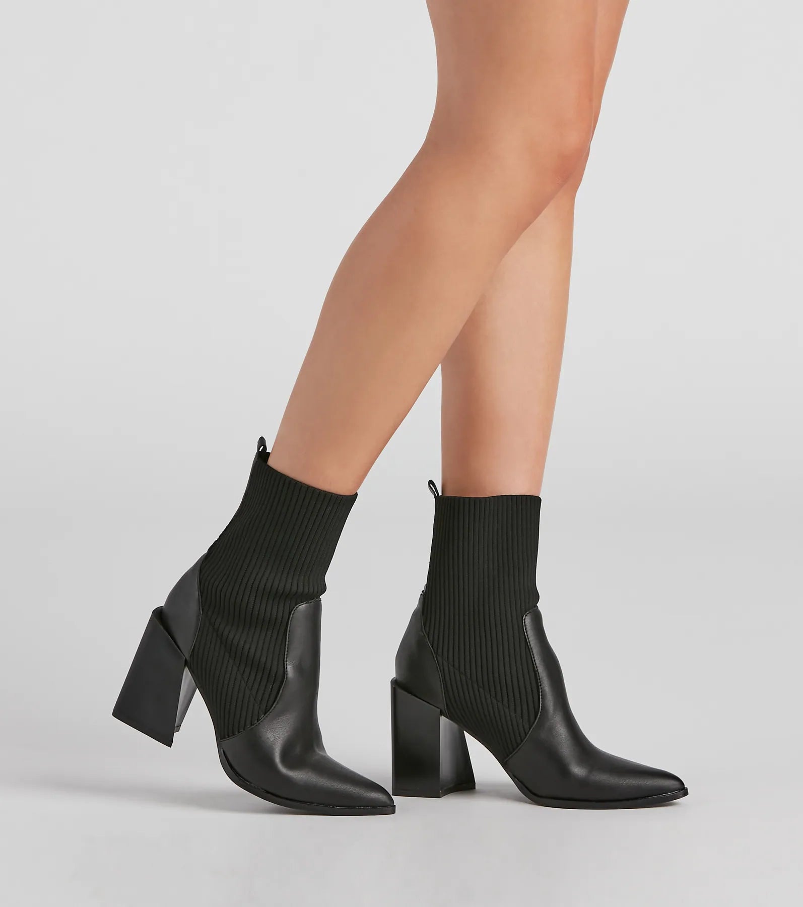 Walking Knit Style Block Booties - Image 5