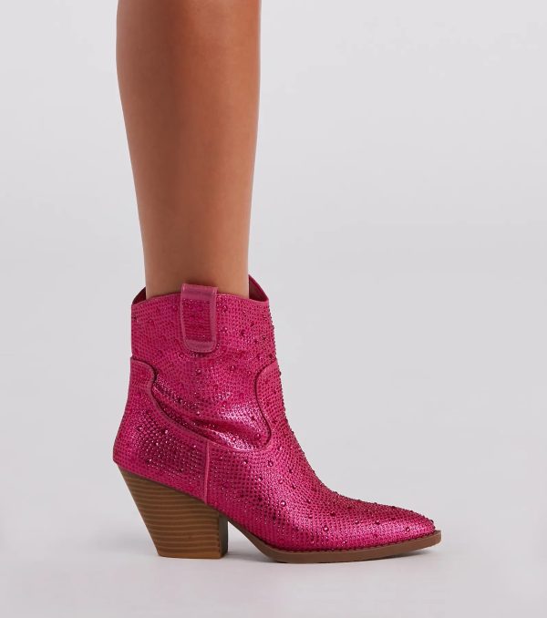 Glitzy Rhinestone Western Booties - Image 11
