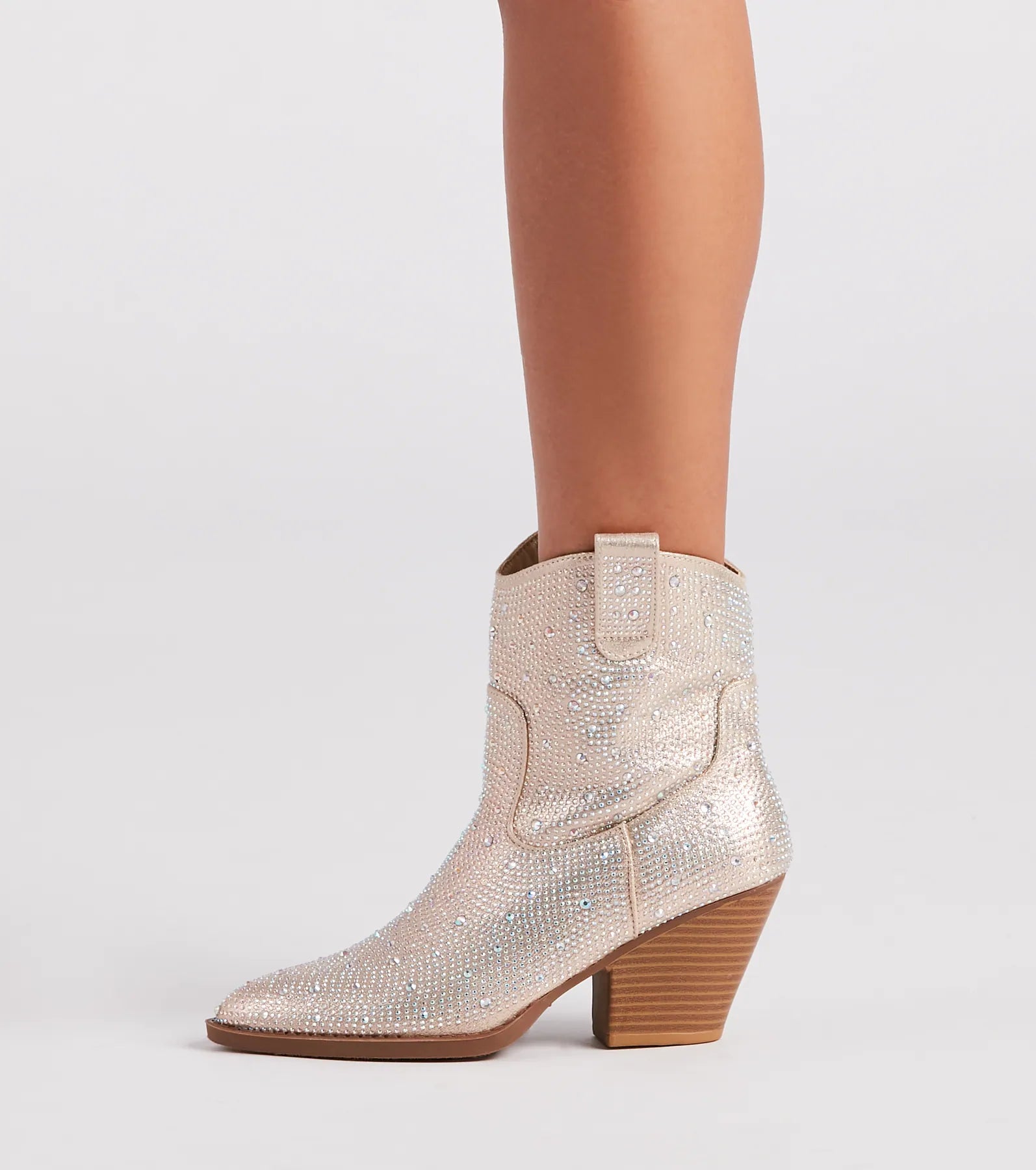 Glitzy Rhinestone Western Booties - Image 3