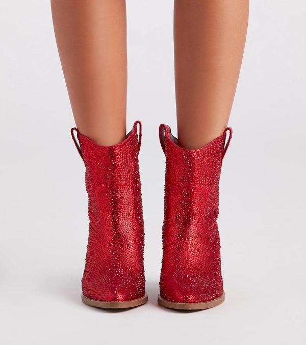 Glitzy Rhinestone Western Booties - Image 26