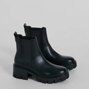 High Stakes Faux Leather Lug Booties