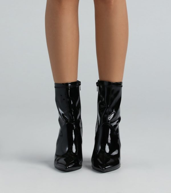Made Ya Look Patent Block Heel Booties - Image 2