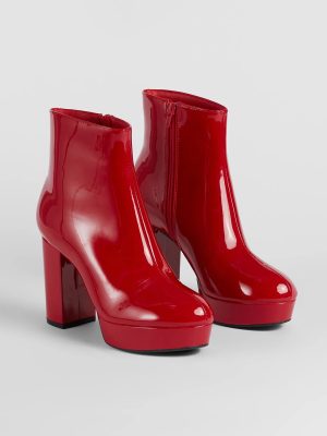 Showcase Allure Faux Leather Platform Heeled Booties