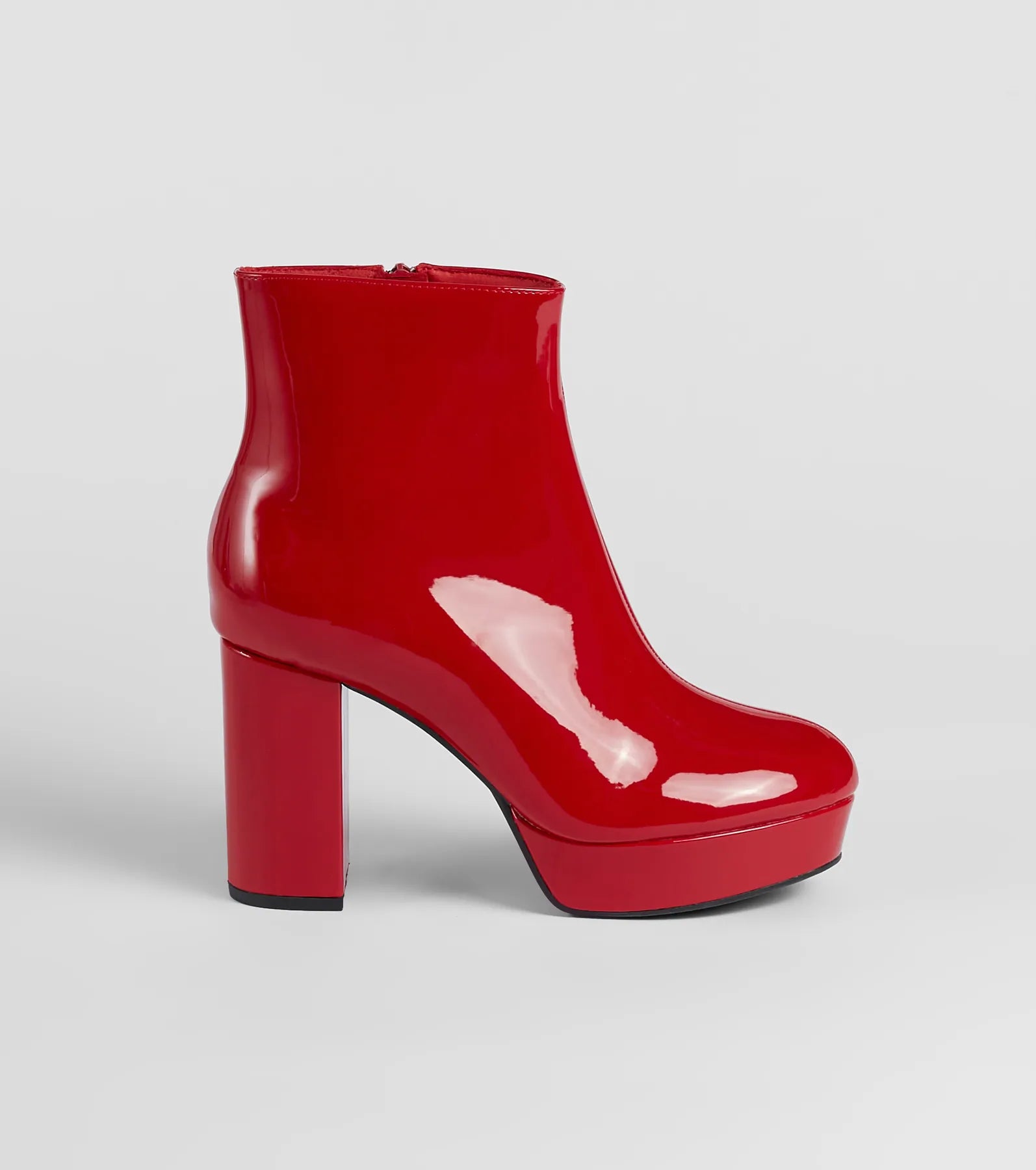 Showcase Allure Faux Leather Platform Heeled Booties - Image 2