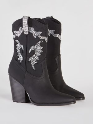 Made You Dazzle Rhinestone Pearl Cowboy Boots