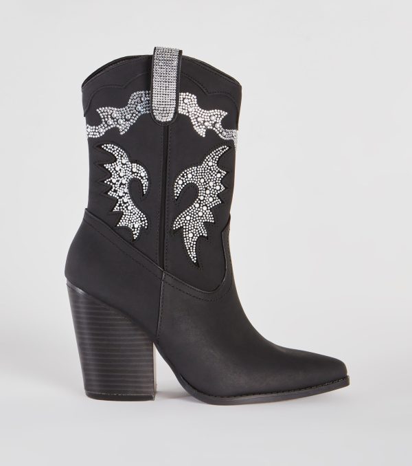 Made You Dazzle Rhinestone Pearl Cowboy Boots - Image 2