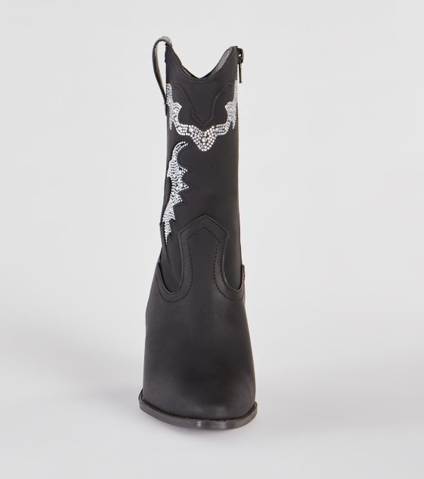 Made You Dazzle Rhinestone Pearl Cowboy Boots - Image 3