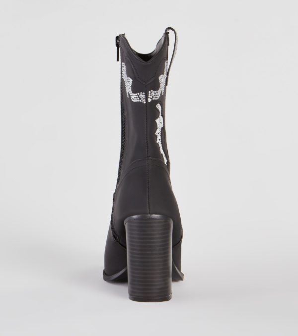Made You Dazzle Rhinestone Pearl Cowboy Boots - Image 4