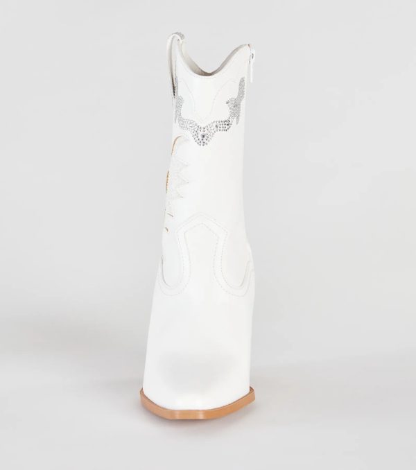 Made You Dazzle Rhinestone Pearl Cowboy Boots - Image 7