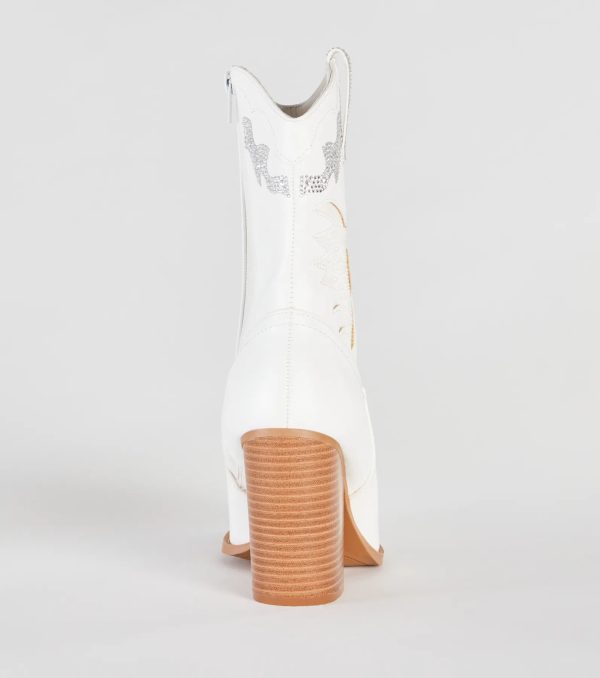 Made You Dazzle Rhinestone Pearl Cowboy Boots - Image 8