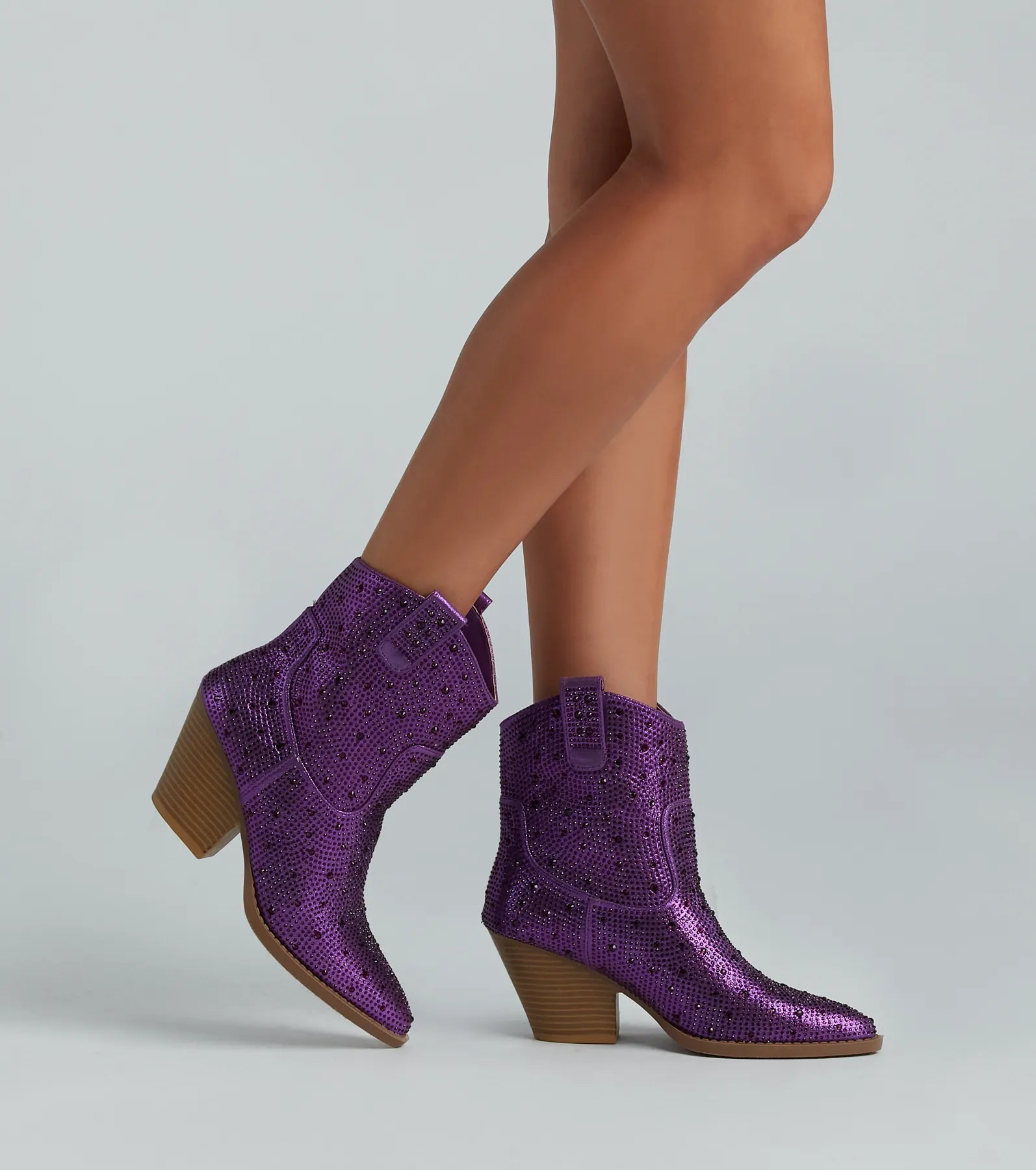Glitzy Rhinestone Western Booties - Image 29