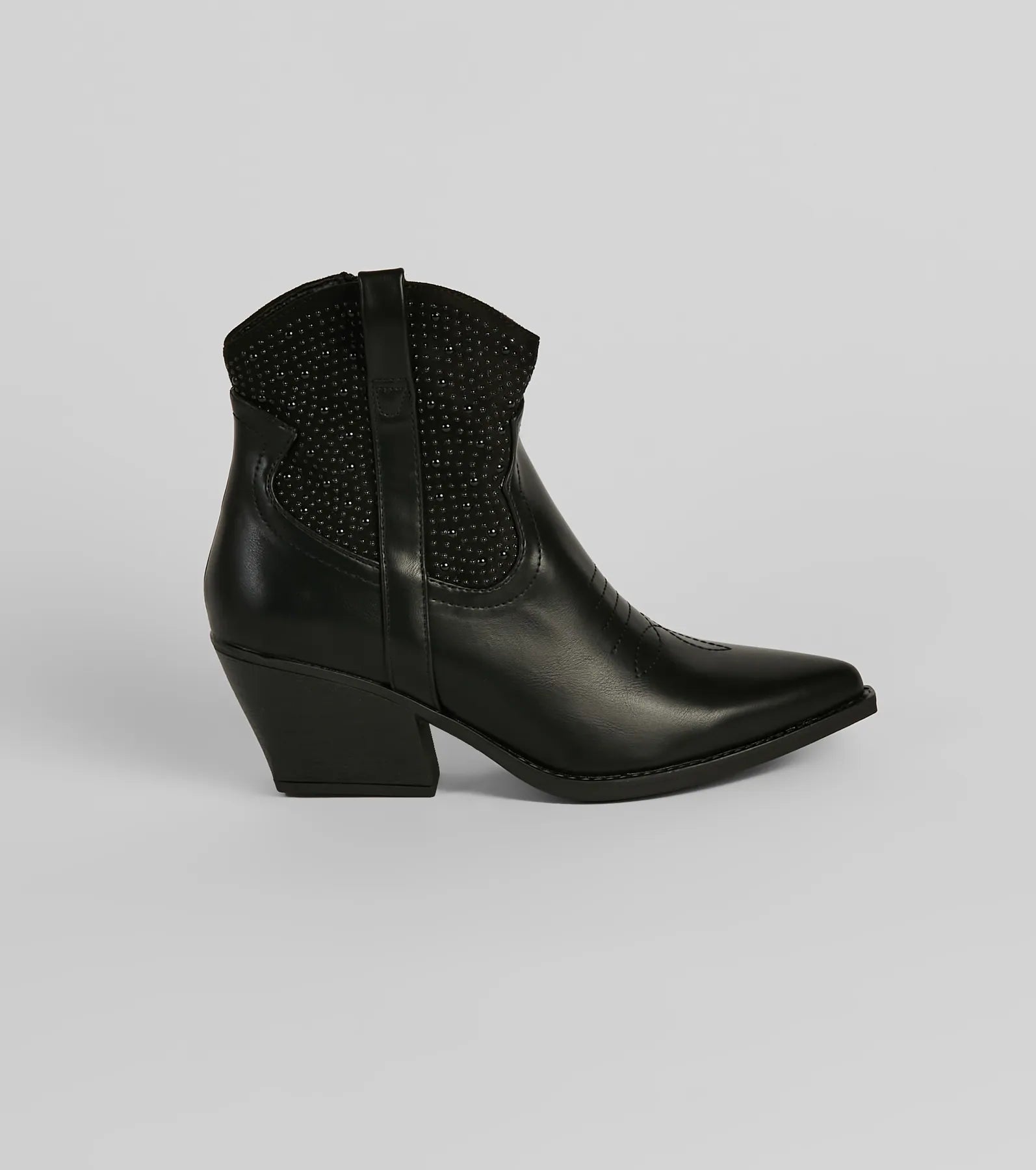 Western Glam Pearl Detail Ankle Booties - Image 2