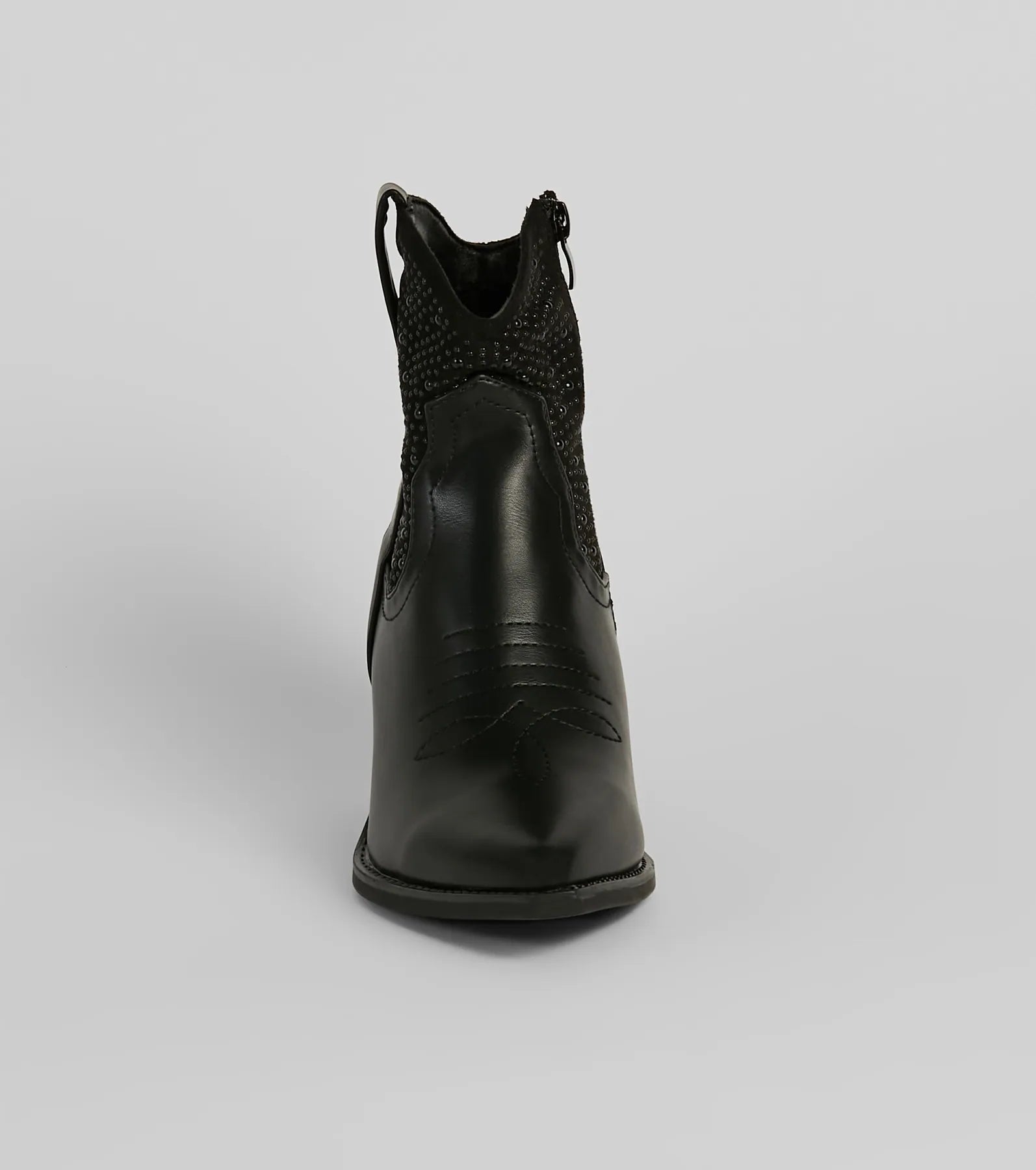 Western Glam Pearl Detail Ankle Booties - Image 3
