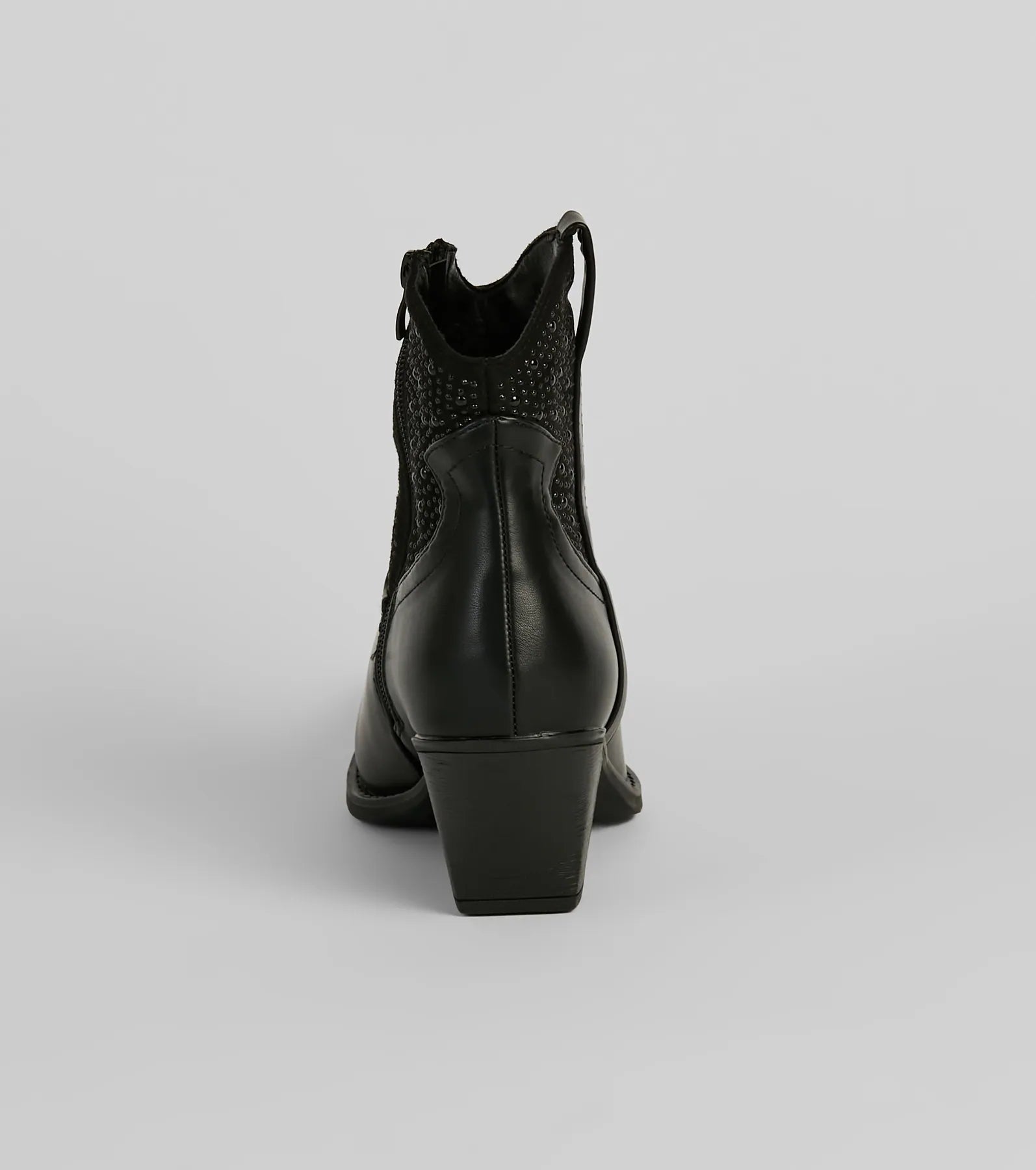Western Glam Pearl Detail Ankle Booties - Image 4