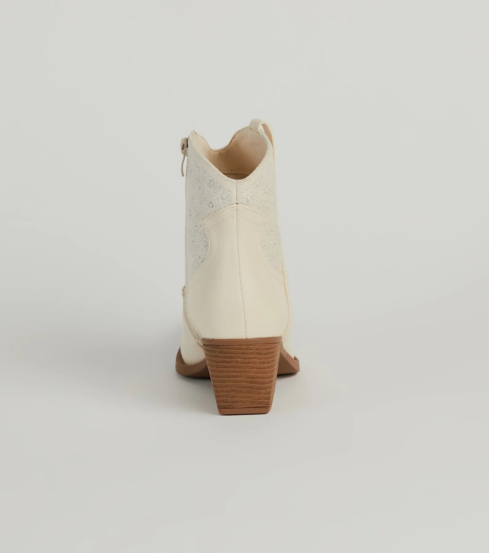 Western Glam Pearl Detail Ankle Booties - Image 8