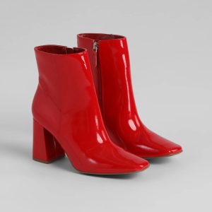 Take A Walk Patent Block Heel Booties
