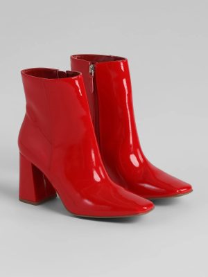 Take A Walk Patent Block Heel Booties