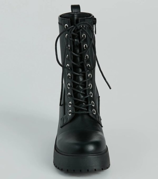 Tough Girl Chic Platform Combat Lug Booties - Image 3