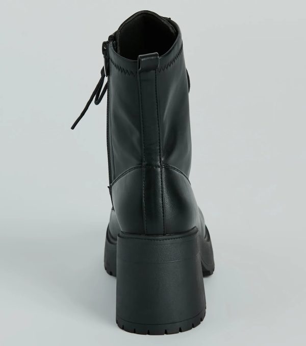 Tough Girl Chic Platform Combat Lug Booties - Image 4