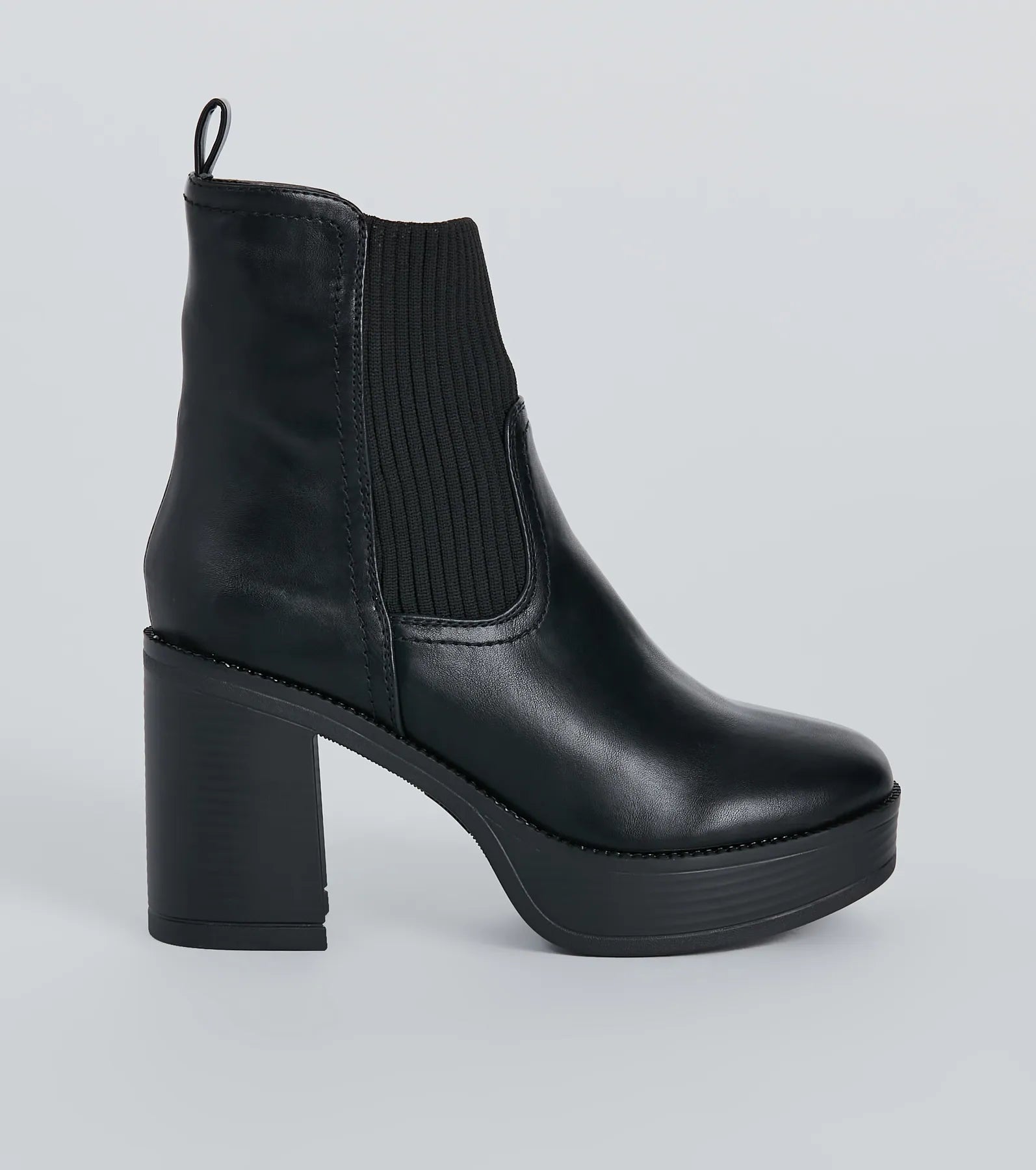 Next Level Style Faux Leather Platform Booties - Image 2