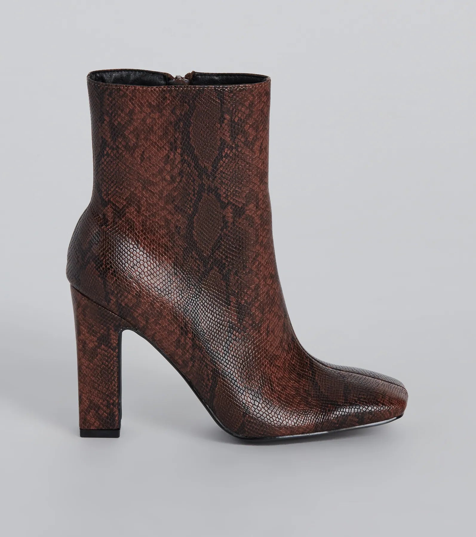 Chic Moves Snake Print Faux Leather Booties - Image 2
