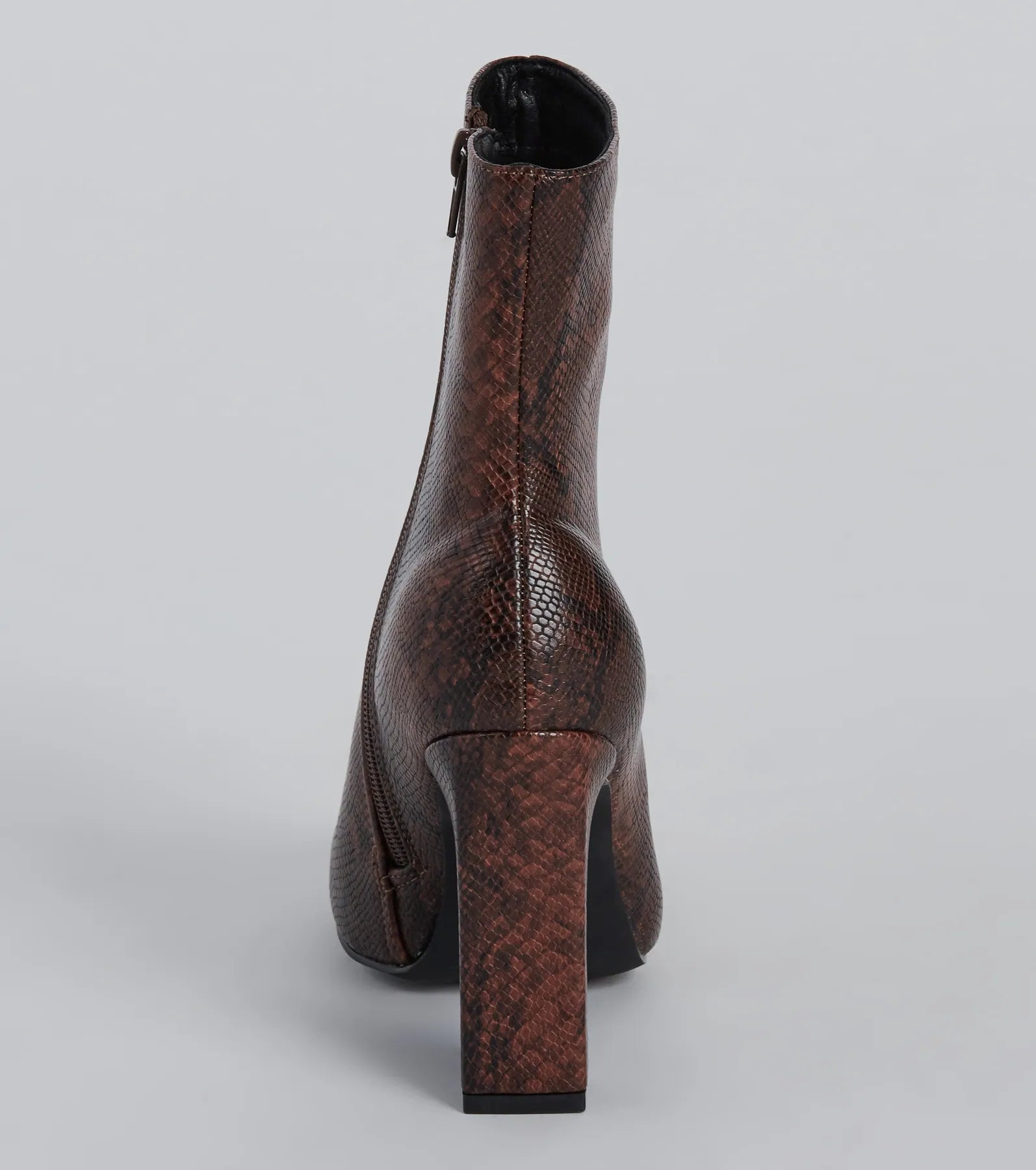 Chic Moves Snake Print Faux Leather Booties - Image 4