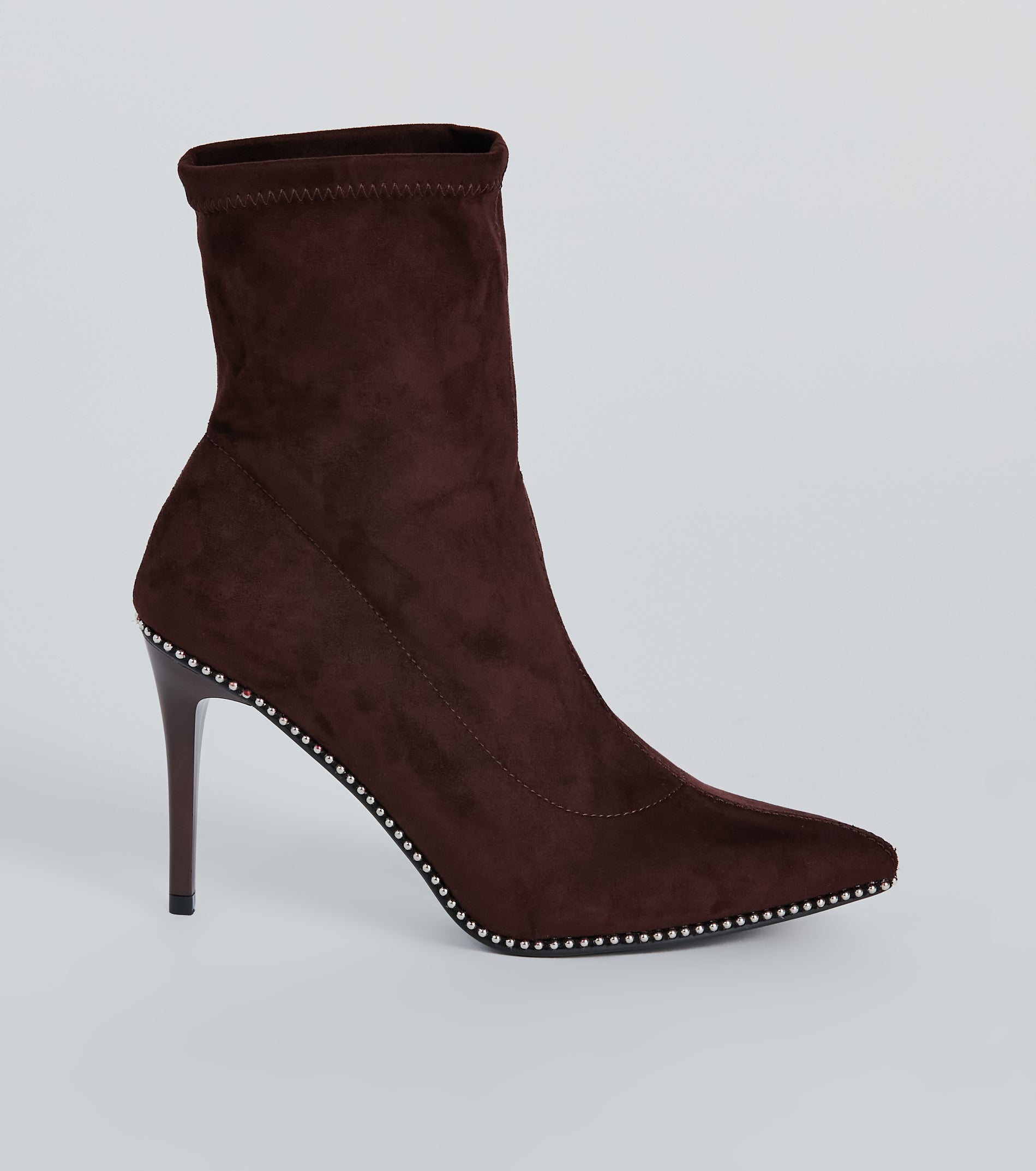 Walk Like A Stud Faux Suede Stiletto Booties - Image 2