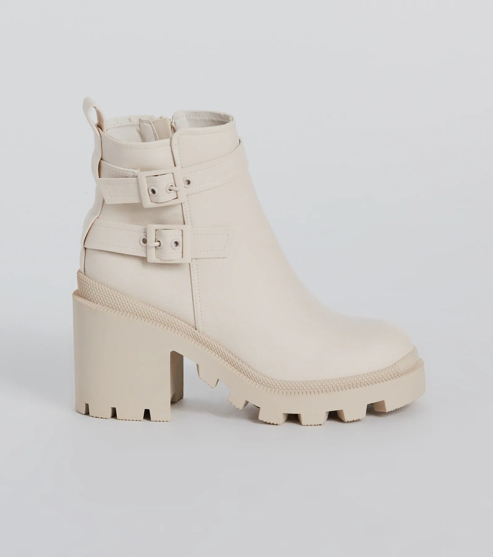 Trendy Stride Strappy Faux Leather Platform Booties - Image 2