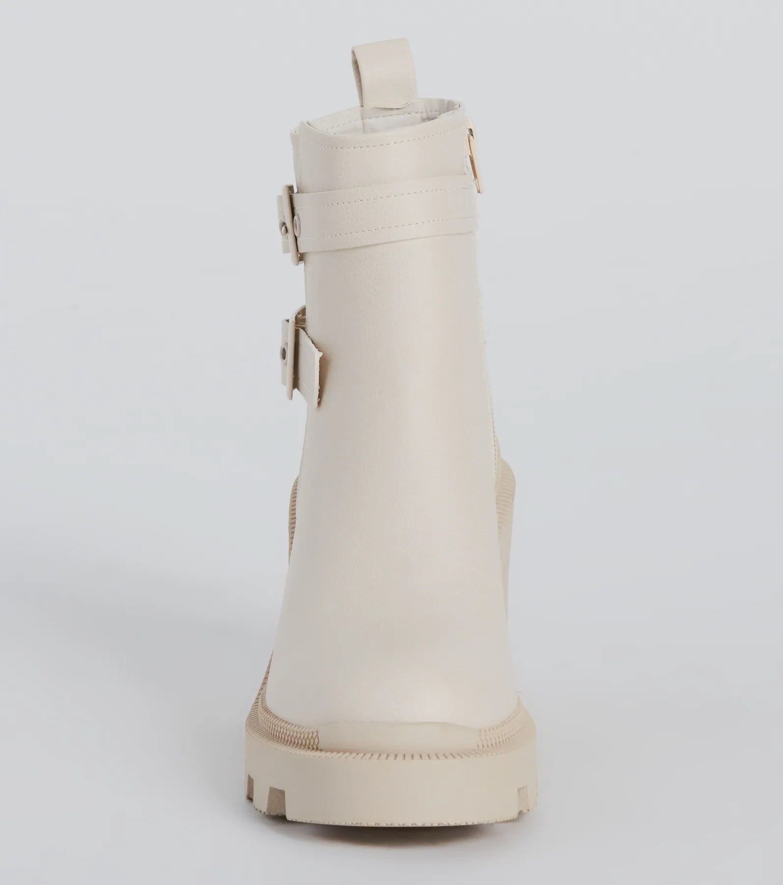 Trendy Stride Strappy Faux Leather Platform Booties - Image 3