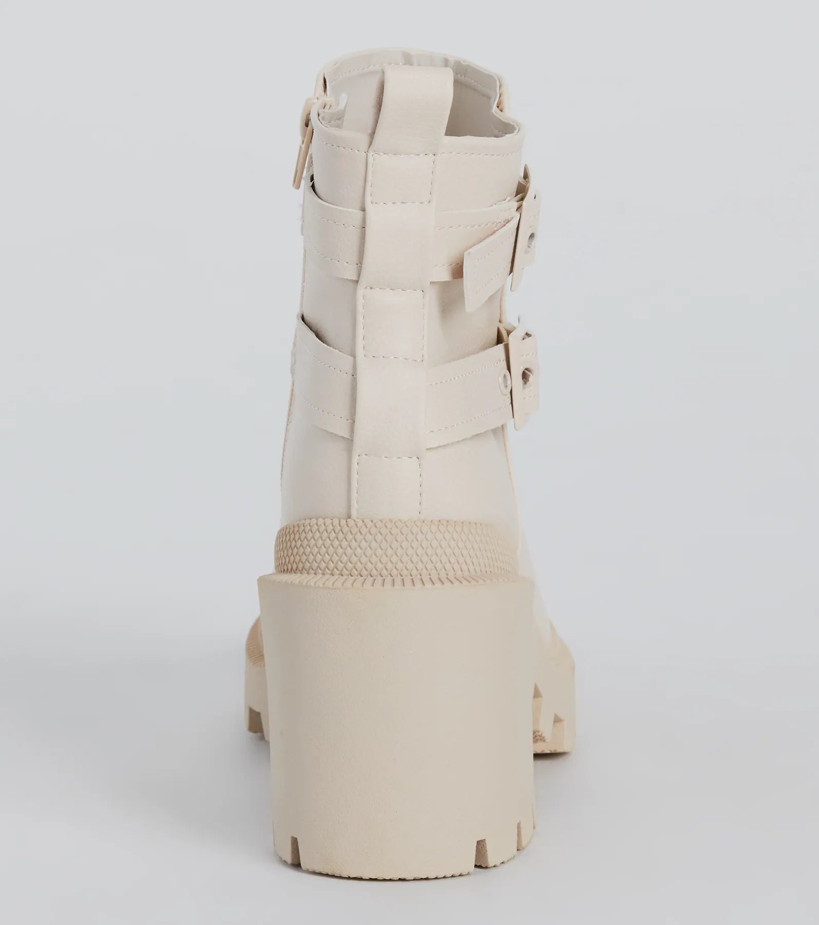 Trendy Stride Strappy Faux Leather Platform Booties - Image 4