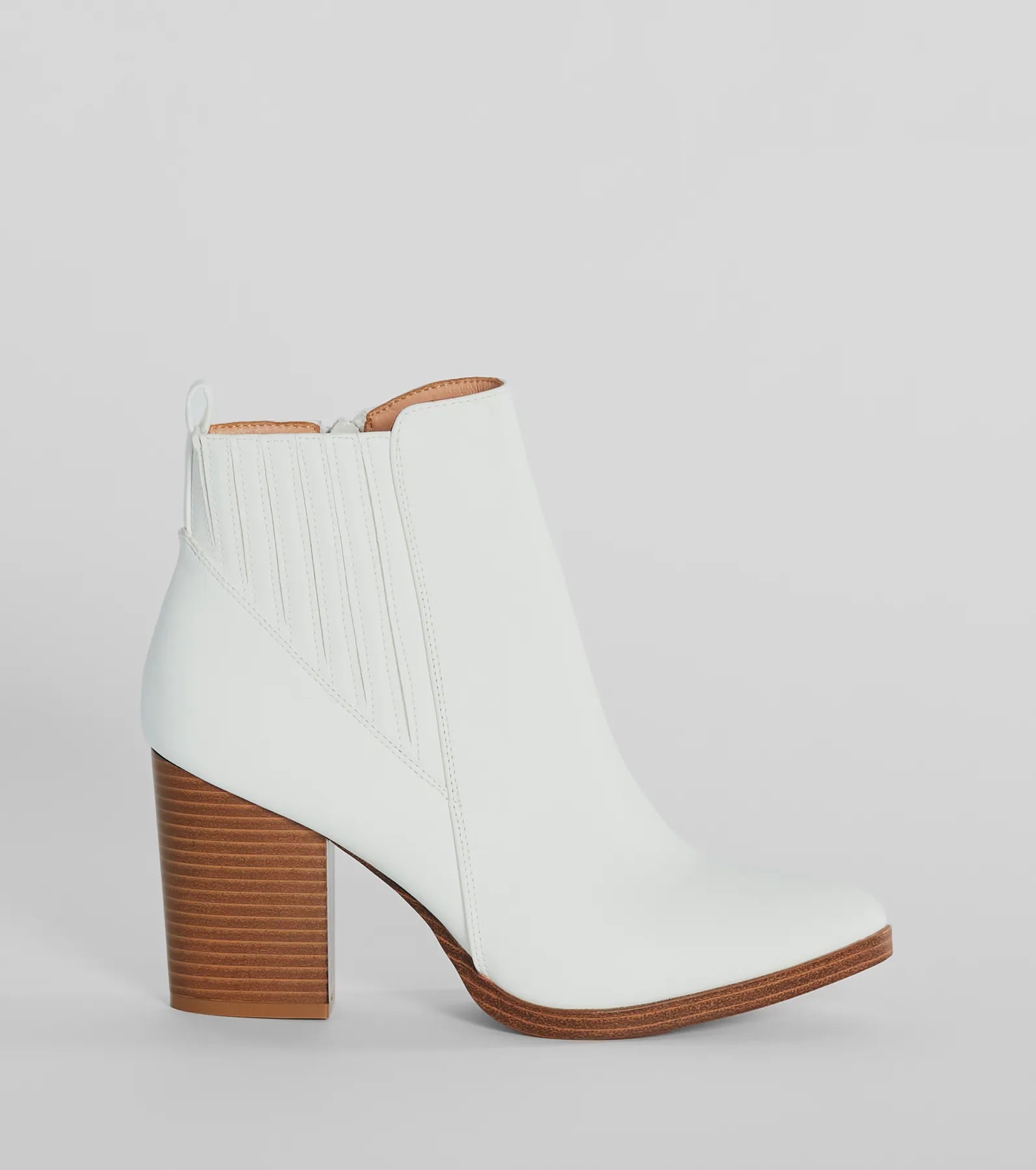 Trendy Moves Block Heel Faux Leather Booties - Image 2
