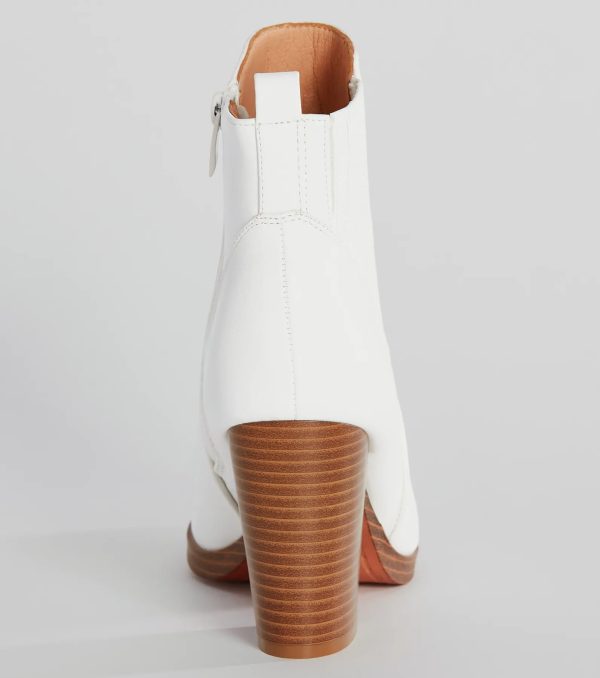 Trendy Moves Block Heel Faux Leather Booties - Image 4