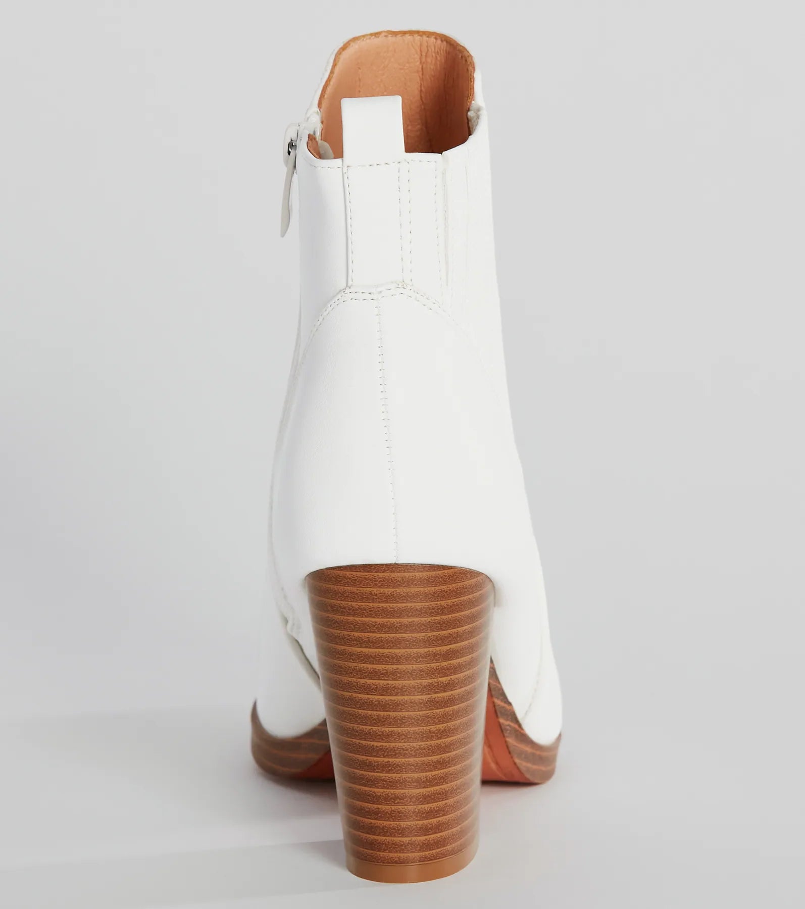 Trendy Moves Block Heel Faux Leather Booties - Image 4