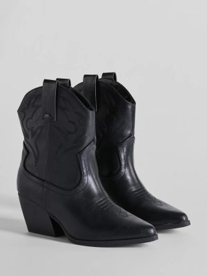 Pay A Visit Western Faux Leather Booties