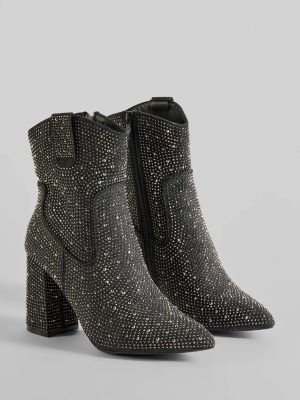 Glam Out West Rhinestone Denim Booties