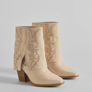 Country Vibes Faux Suede Foldover Cowboy Boots