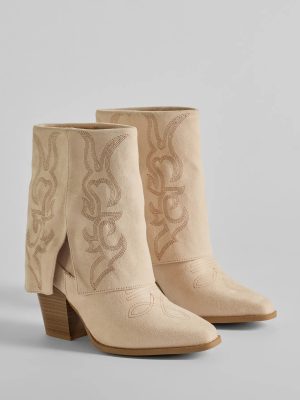 Country Vibes Faux Suede Foldover Cowboy Boots