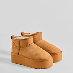 Cozy Feels Faux Sherpa Lined Platform Booties