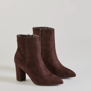 Stylish Staple Faux Suede Block Heel Booties