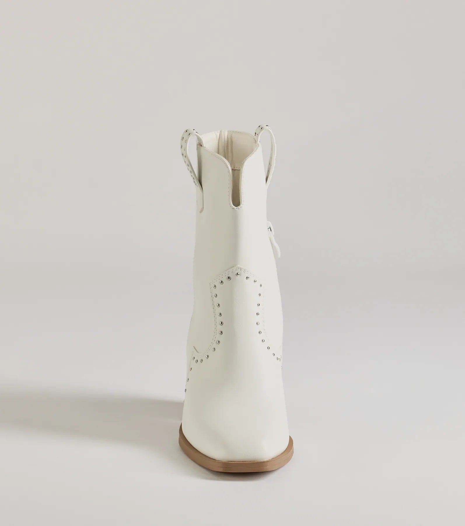 Chic Western Studded Faux Leather Booties - Image 7