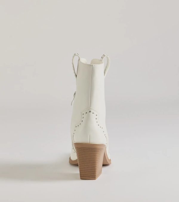 Chic Western Studded Faux Leather Booties - Image 8