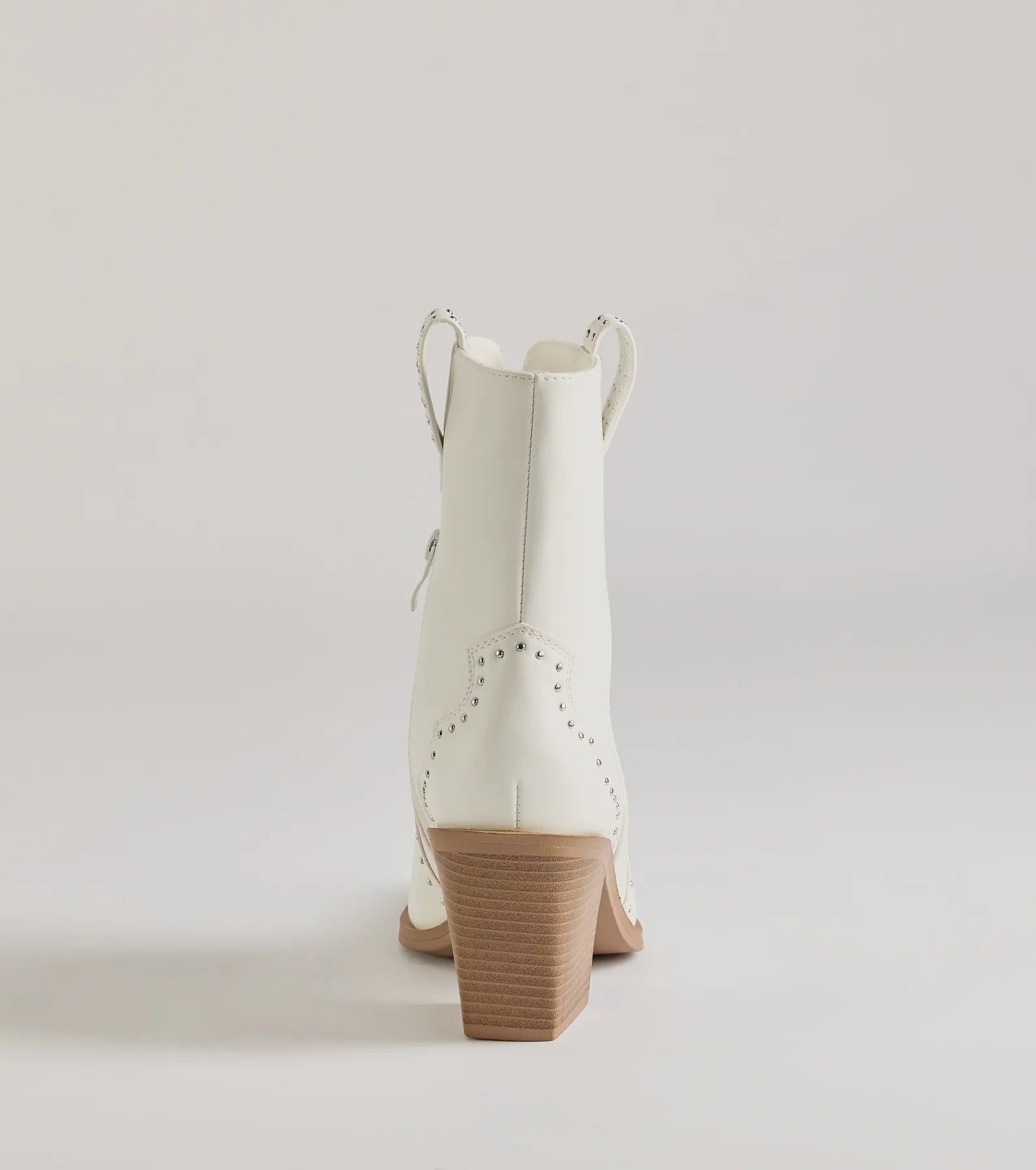 Chic Western Studded Faux Leather Booties - Image 8