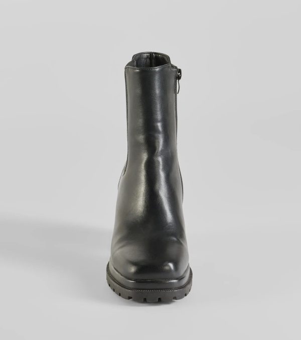 Edgy Strut Faux Leather Platform Booties - Image 3