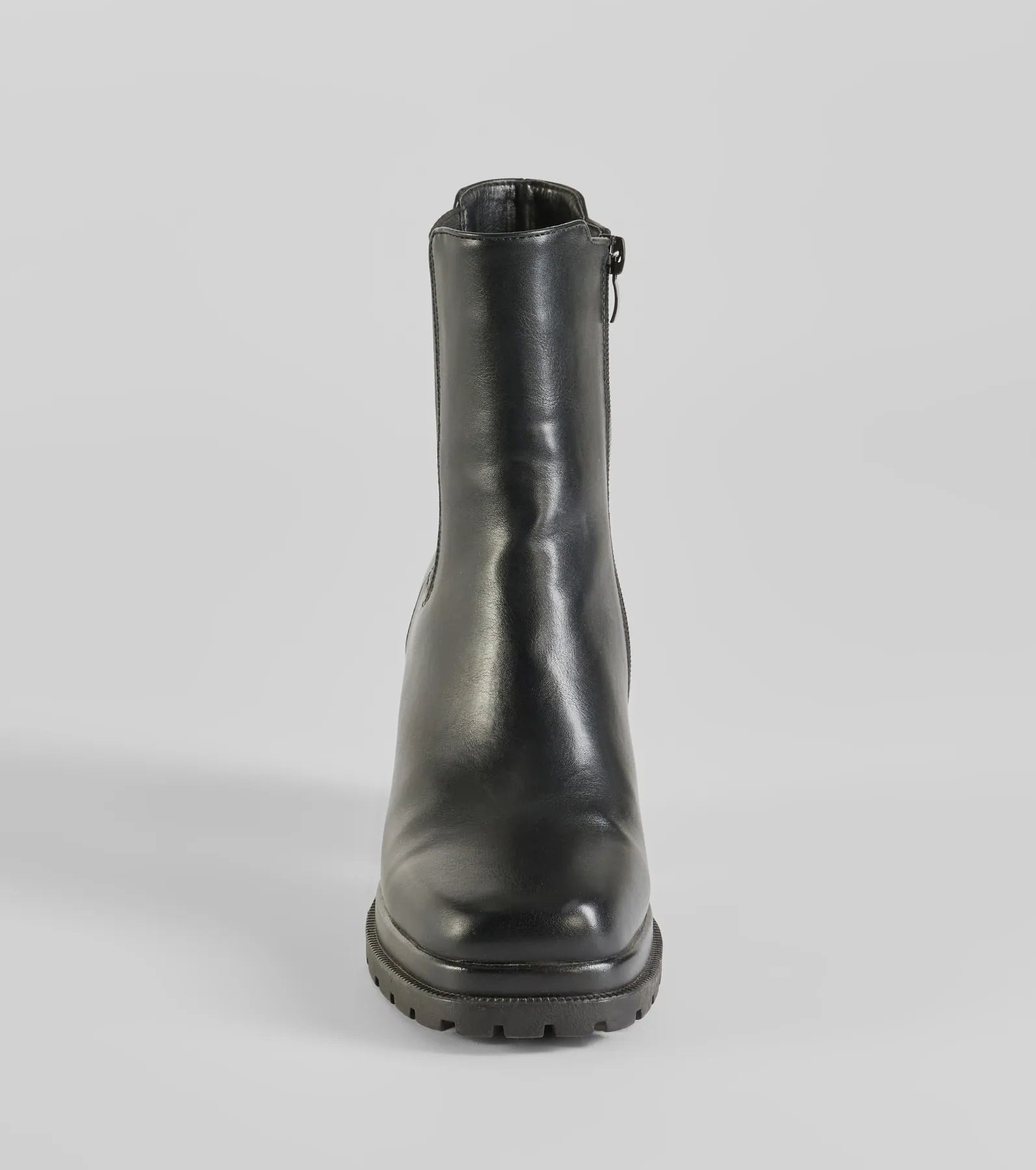 Edgy Strut Faux Leather Platform Booties - Image 3